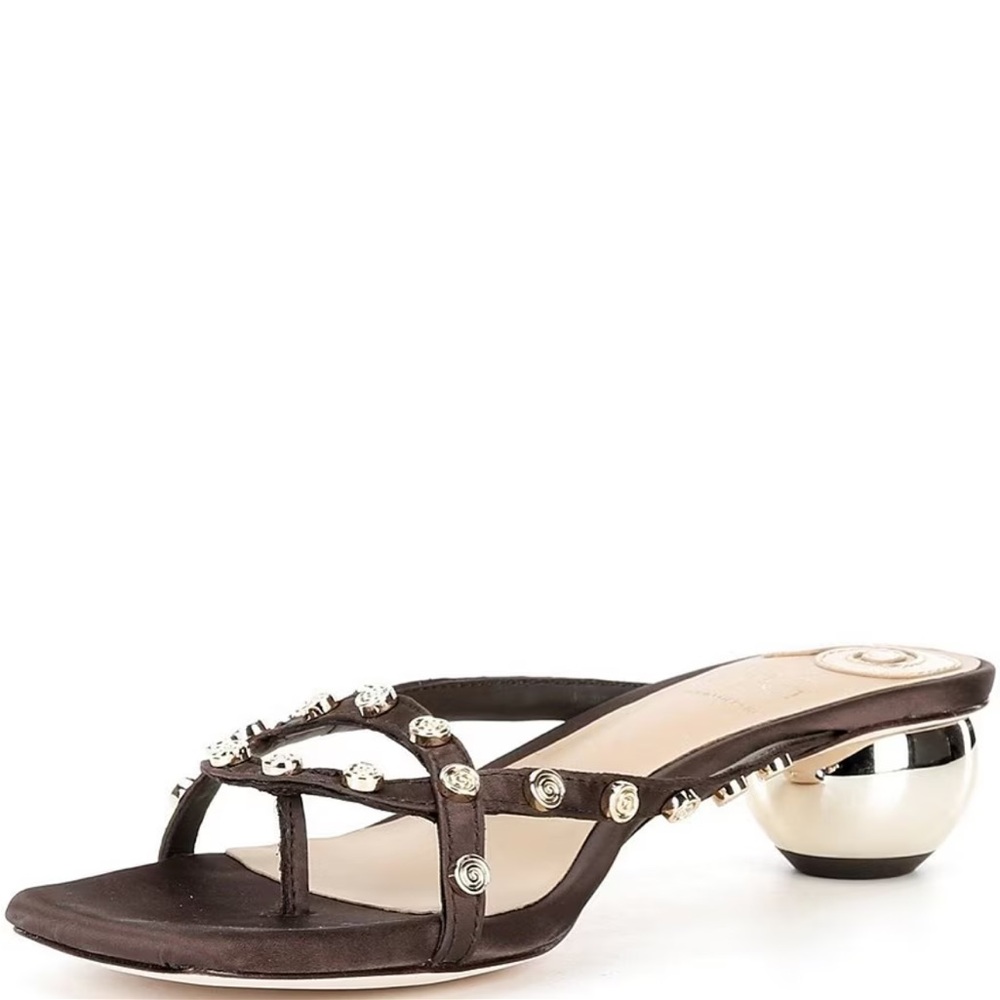 M.G. Style Ridley Satin Studded Dress Sandals